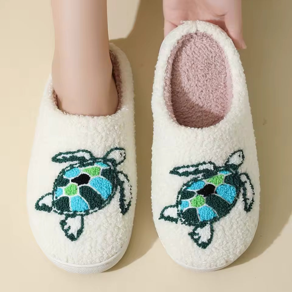 Turtle Plush Slippers 🐢