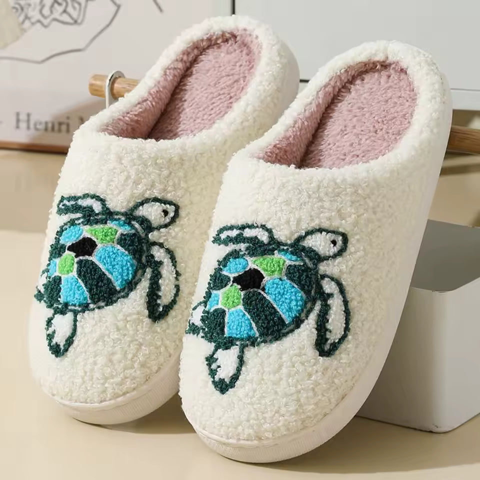 Turtle Plush Slippers 🐢